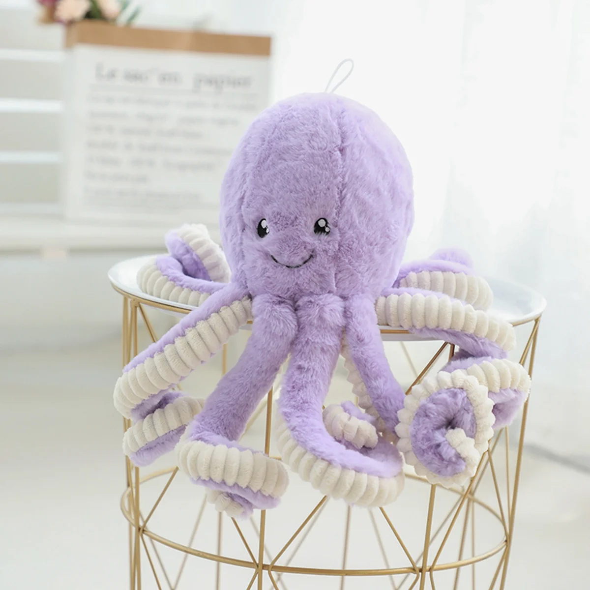 Peluche pieuvre mauve
