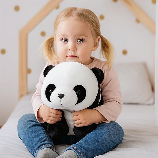 Peluche panda accompagne chaque moment