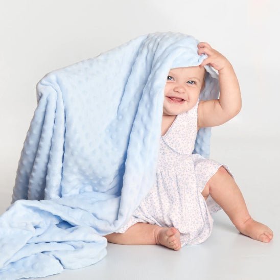 Polaire couverture bebe assis avec modĂšle bleu