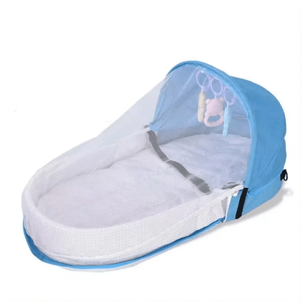 lit bebe de voyage bleu