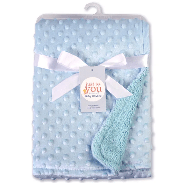 Polaire couverture bebe variante bleue