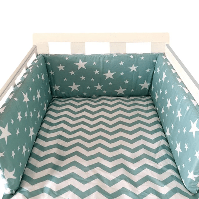 Tour de lit bébé étoiles bleu