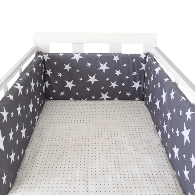 Tour de lit bébé étoiles grise