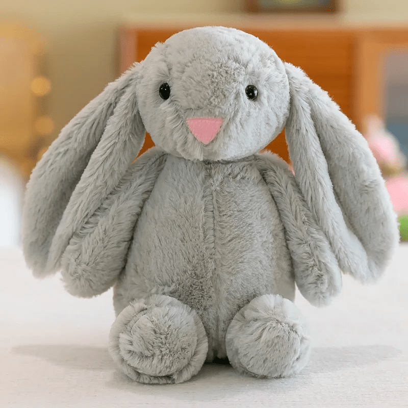 Lapin peluche gris