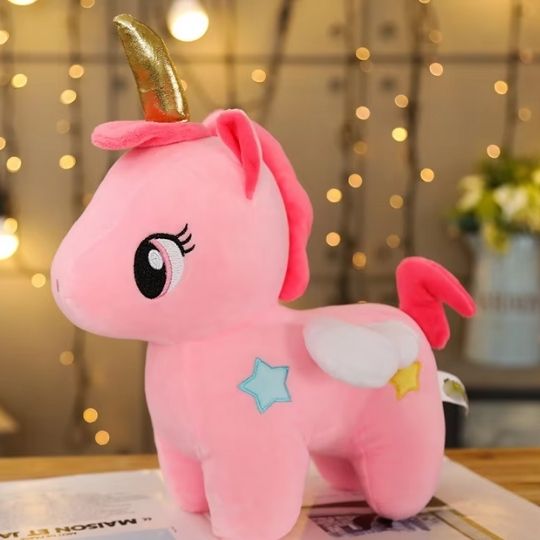 Peluche licorne rose