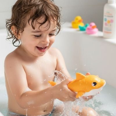 Jouet baignoire bebe orange