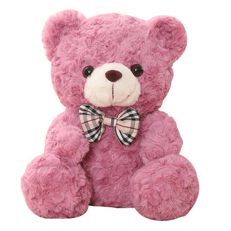 Ours en peluche rose foncer