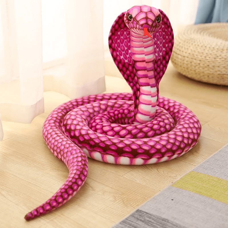 Peluche serpent rose