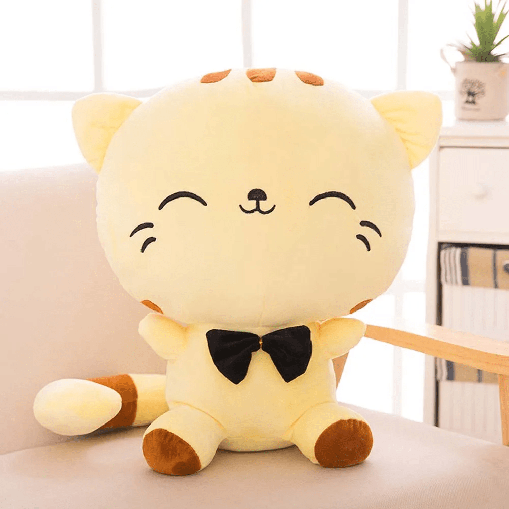 Peluche chat yeux fermé