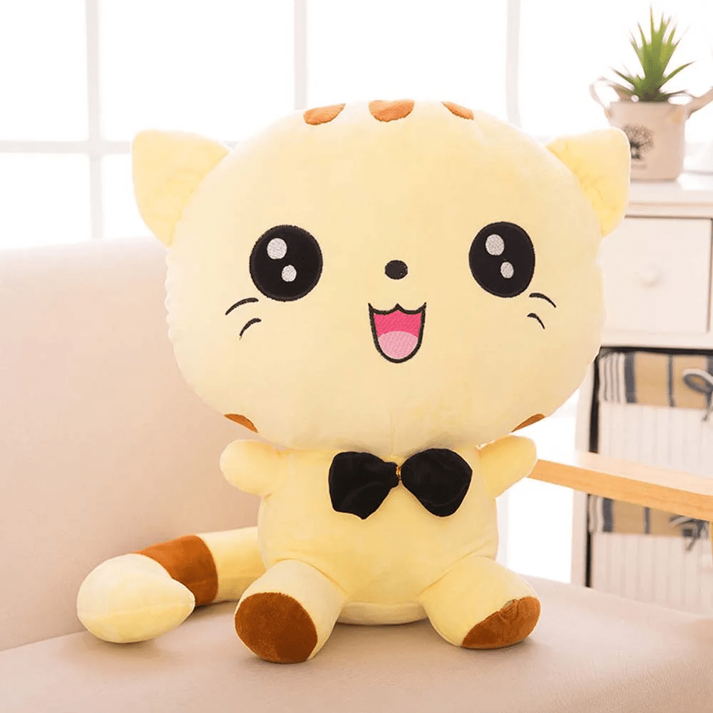 Peluche chat yeux ouvert