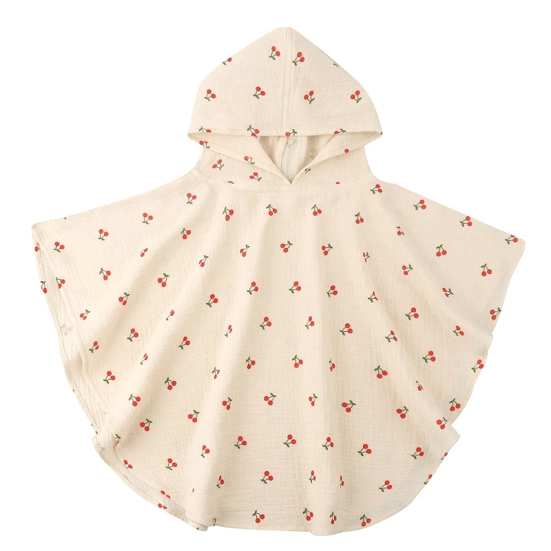 Cape de bain bébé avec motif cerise