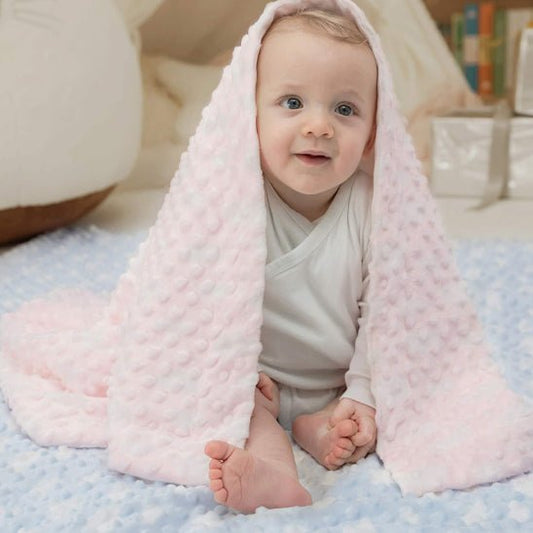 Polaire couverture bebe avec modèle blanc