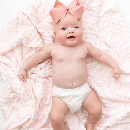 Polaire couverture bebe couché avec modèle rose