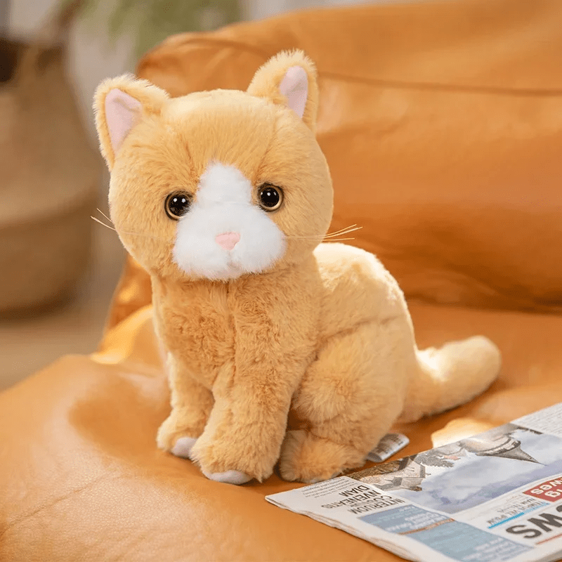Peluche chat beige