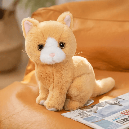 Peluche chat beige