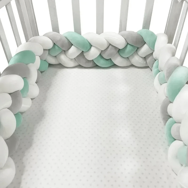 Tresse de lit blanc vert grise