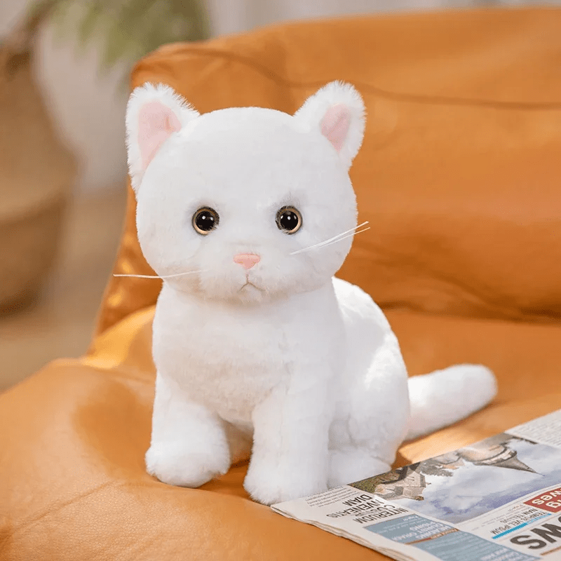 Peluche chat blanc