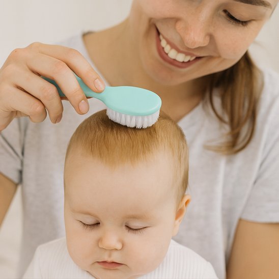 Brosse cheveux pour bebe maman qui brosse les cheveux de bébé