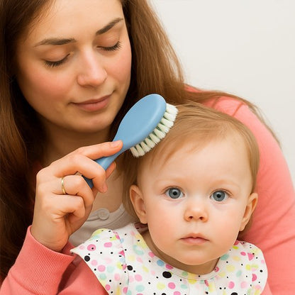Brosse cheveux pour bebe maman qui brosse les cheveux de bébé
