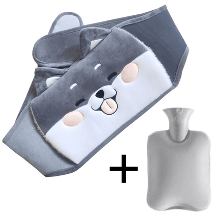 Bouillotte peluche chien gris