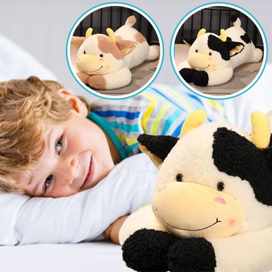 Peluche vache conception fermeture eclair