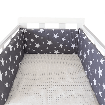 Tour de lit bébé étoiles grise
