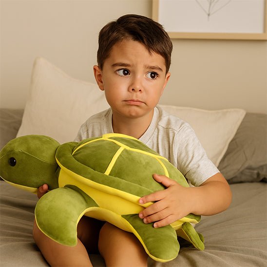 Tortue peluche inspire patience