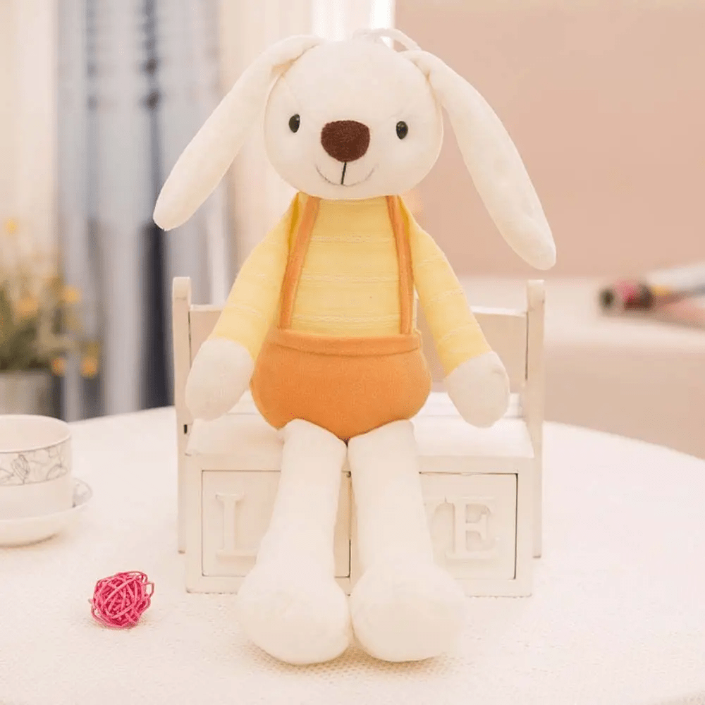 Lapin en peluche jaune