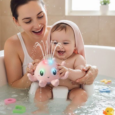 Jouet baignoire bebe avec maman dans le bain