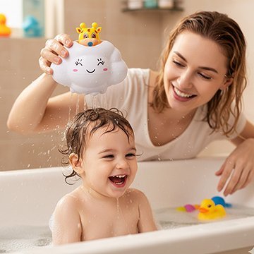 Jouet baignoire bebe moment partagé