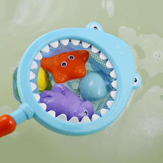 Jouet baignoire bebe avec filet de rangement