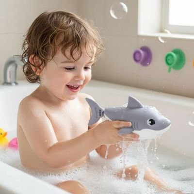 Jouet baignoire bebe avec un joli requin 