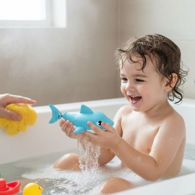 Jouet baignoire bebe il soulève son jouet