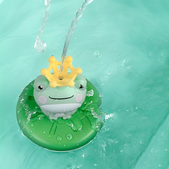 Jouet bain grenouille couronné