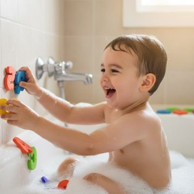 Jouet bain enfant heureux de prendre son bain