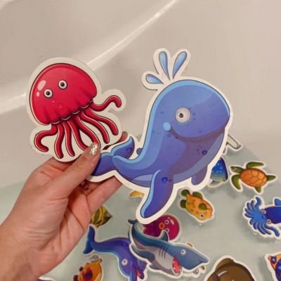 Jouet bain baleine et pieuvre