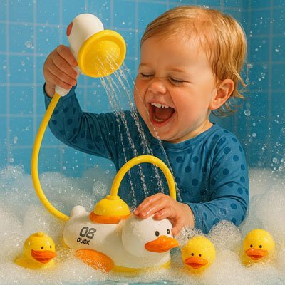 Jouet de bain pour bebe avec petit canard