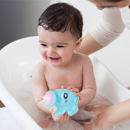 Jouet de bain bébé qui sourit dans le bain