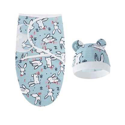 Couverture emmaillotage lapins blancs