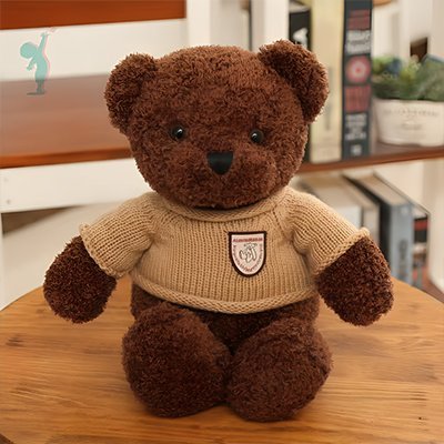 Ours peluche avec chandail beige - Maman bébé boutique