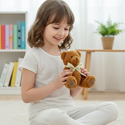 Ours peluche grandit avec bébé