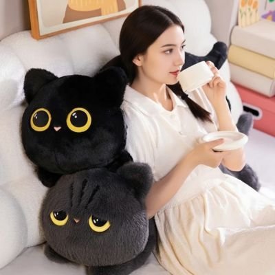 Peluche chat oreiller de corps