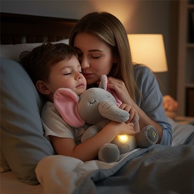 Peluche qui respire en présence de maman