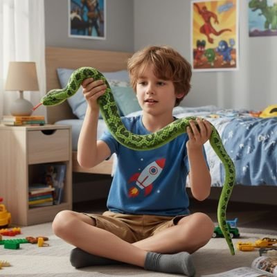 Peluche serpent suit les phases de développement