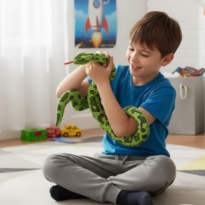 Peluche serpent créé une sécurité pour bébé