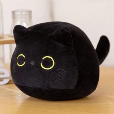 Peluche chat noir oreille noire