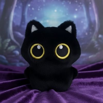 Peluche chat noir se transforme en porte-clé