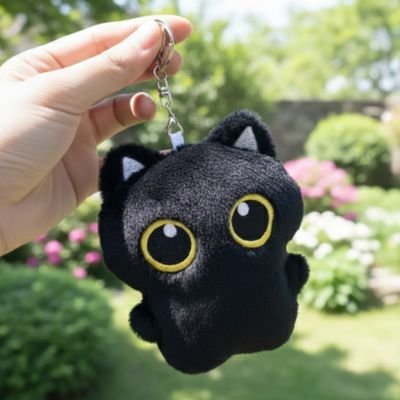 Peluche chat noir format idéal