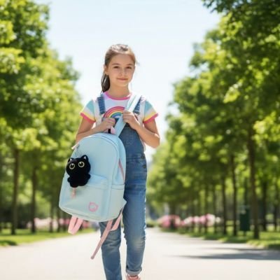 Peluche chat noir grandit avec votre enfant