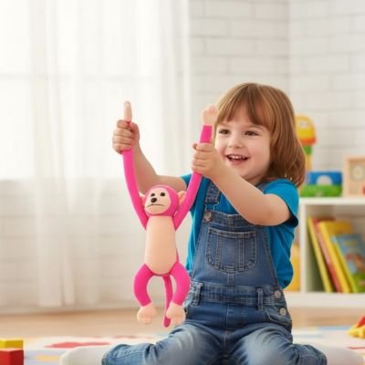 Peluche singe grandit avec bébé